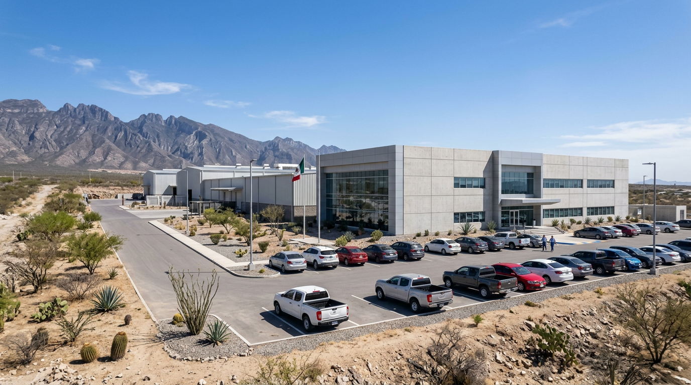 Modern industrial facility exterior.